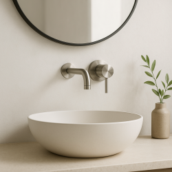 Waterevolution Flow built-in sink faucet, fully stainless steel T116BIEV2 with 15 cm spout